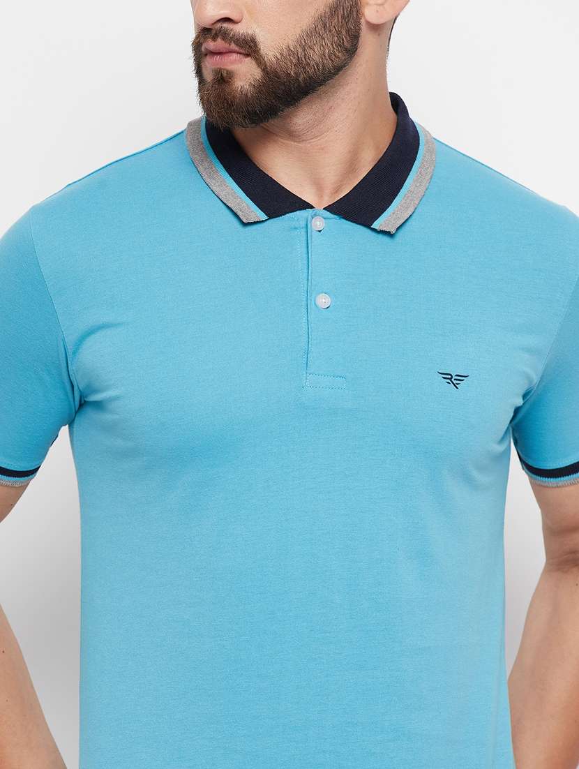 men's solid cotton polo t-shirt - 20060186 -  Standard Image - 4