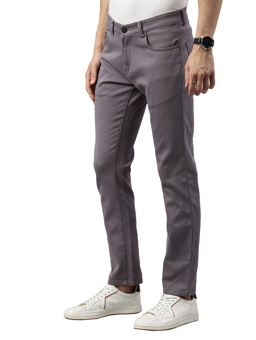 grey cotton plain jeans - 20060344 - Standard Image - 1