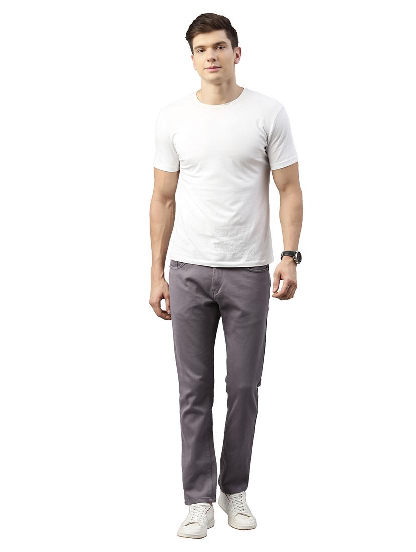 grey cotton plain jeans - 20060344 - Standard Image - 4