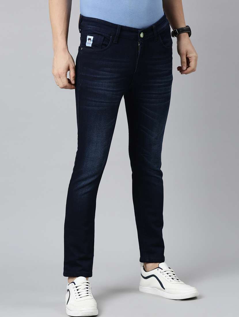 cinocci mens mid rise washed jeans - 20060356 -  Standard Image - 1