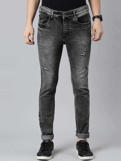 mens slim fit distressed jeans - 20060367 -  Standard Image - 0