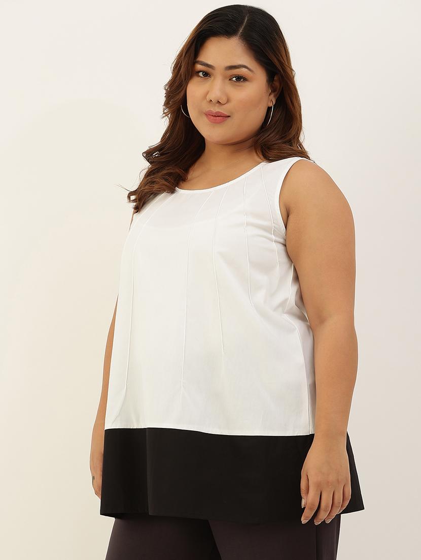 women's a line round neck top - 20061058 - Standard Image - 1
