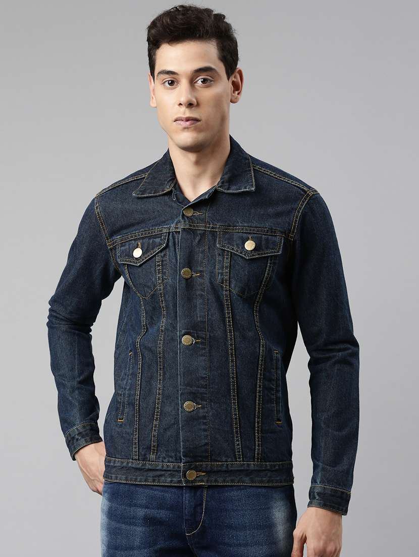 blue washed denim jacket