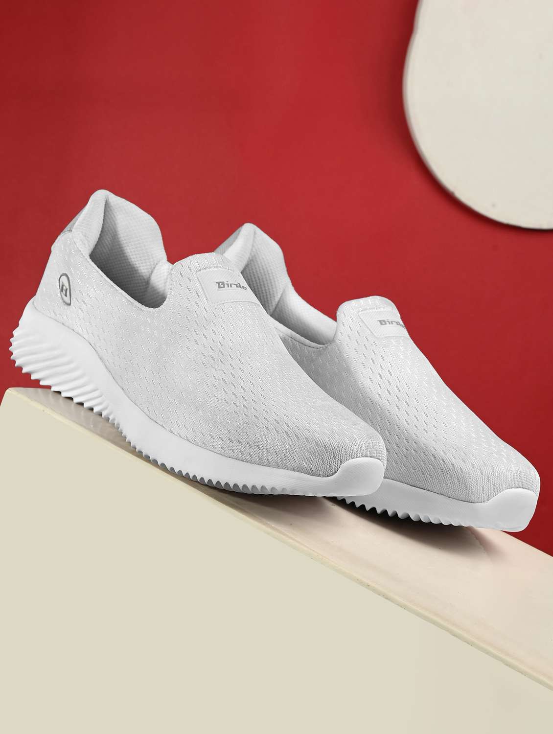white mesh sport shoes
