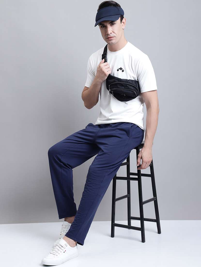 dark blue cotton track pants - 20064057 -  Standard Image - 4