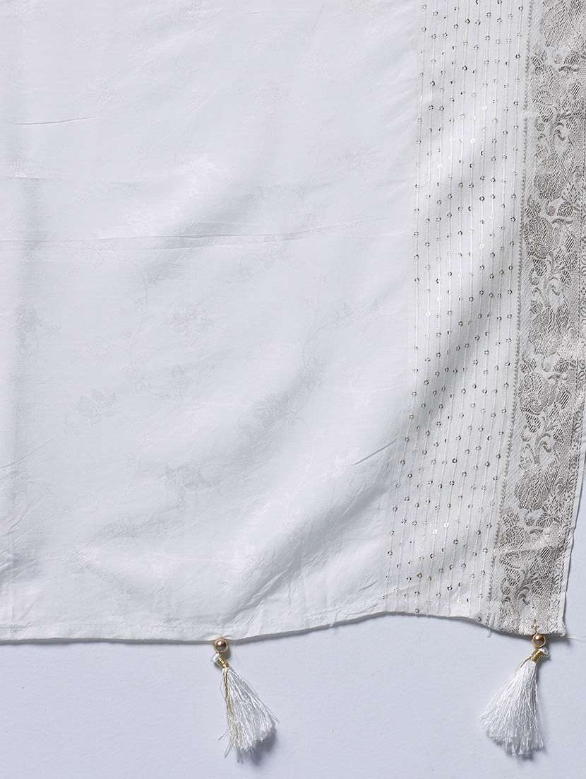 self design embellished dupatta - 20064228 -  Standard Image - 4