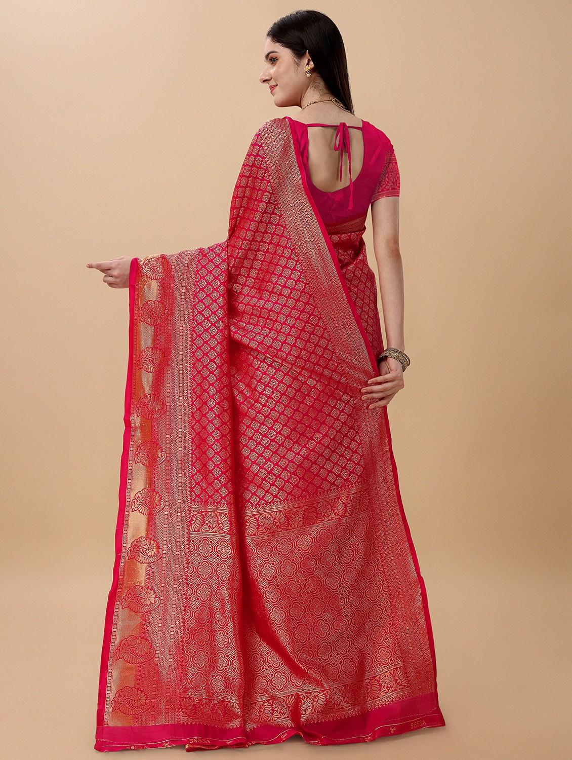 self design zari work banarasi saree with blouse - 20067724 - Standard Image - 1