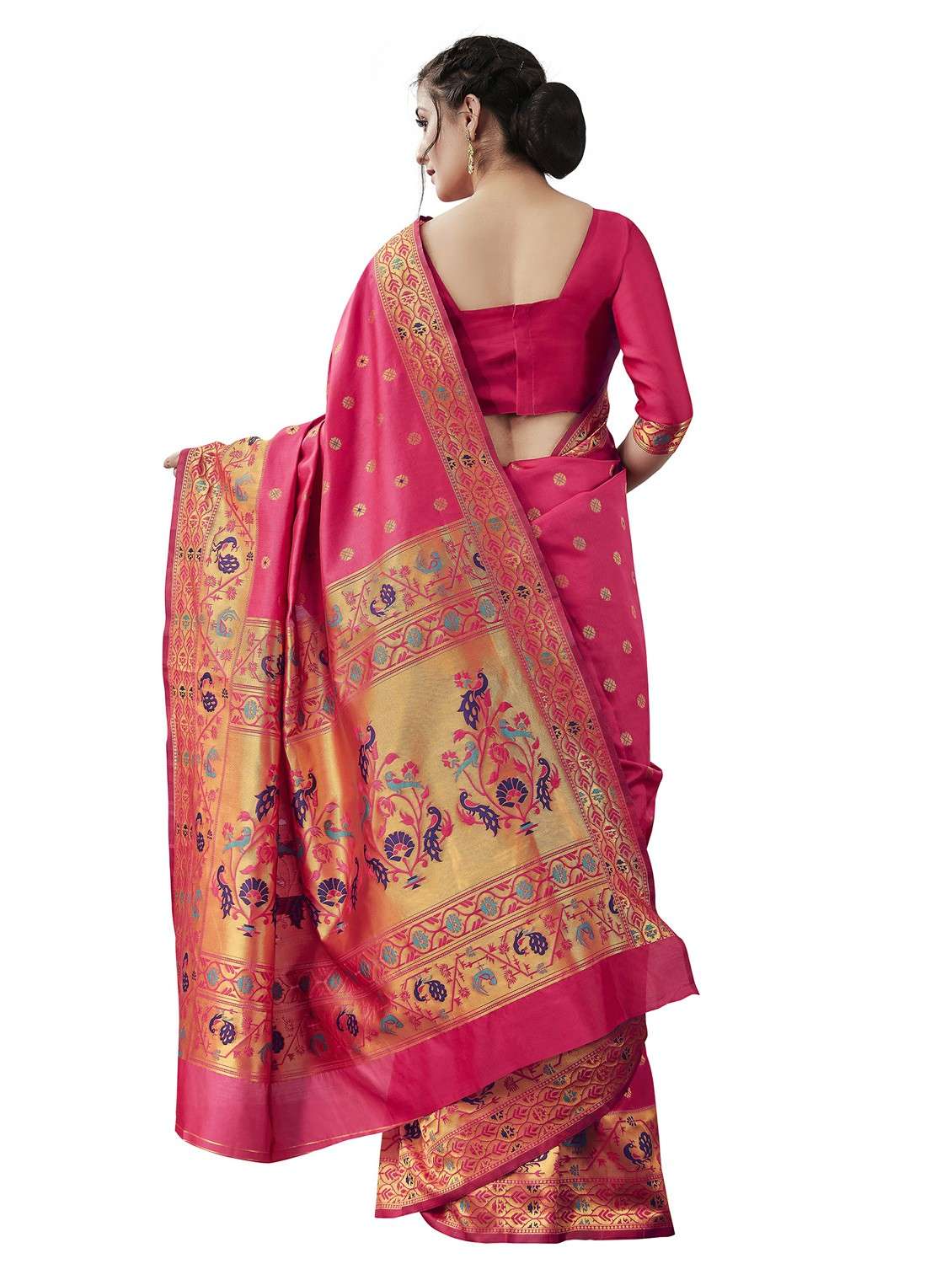 pink banarasi saree with blouse - 20067793 -  Standard Image - 1