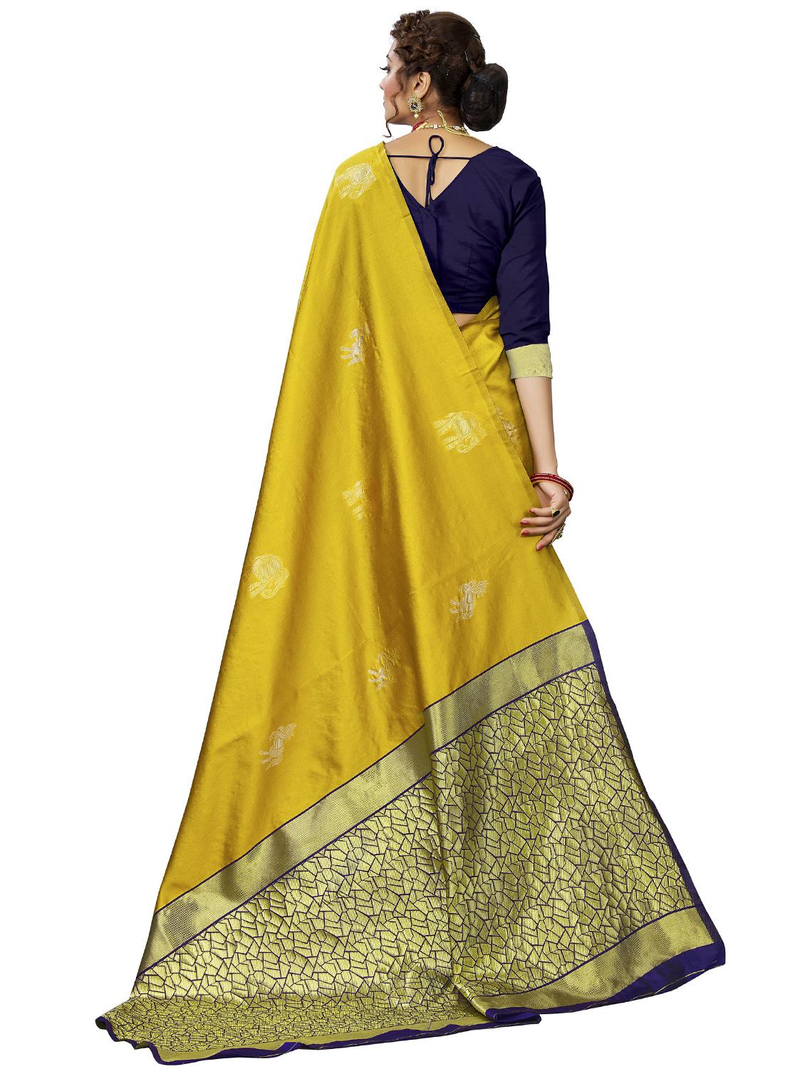 olive banarasi saree with blouse - 20067821 - Standard Image - 1