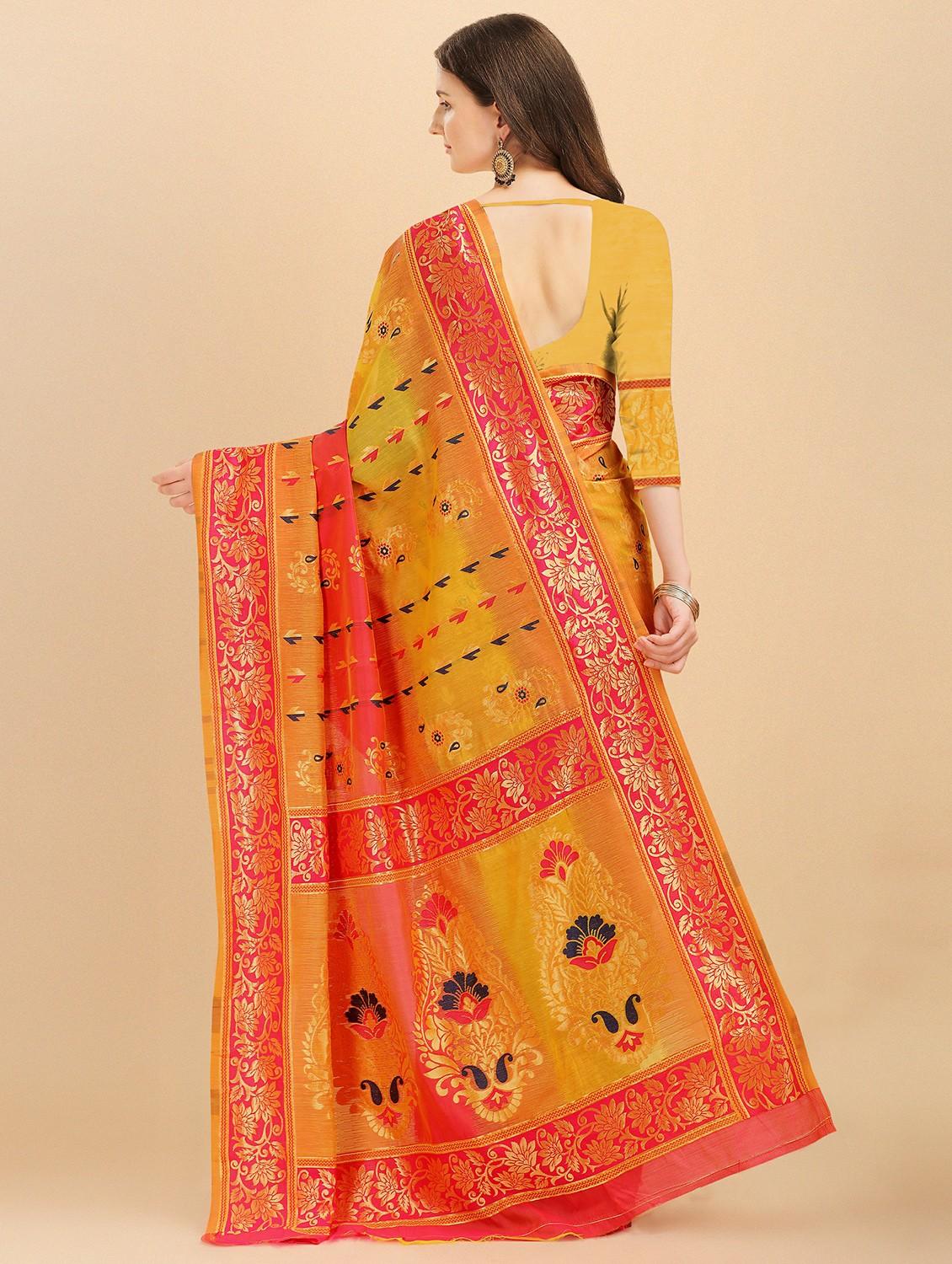 pink jamdani saree with blouse - 20067896 -  Standard Image - 1