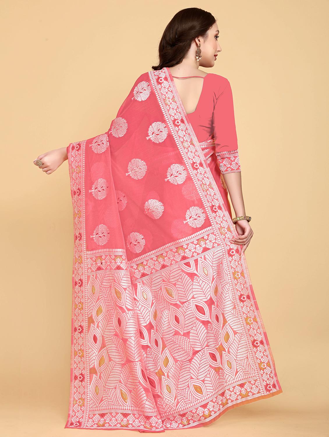 pink banarasi saree with blouse - 20067922 -  Standard Image - 1