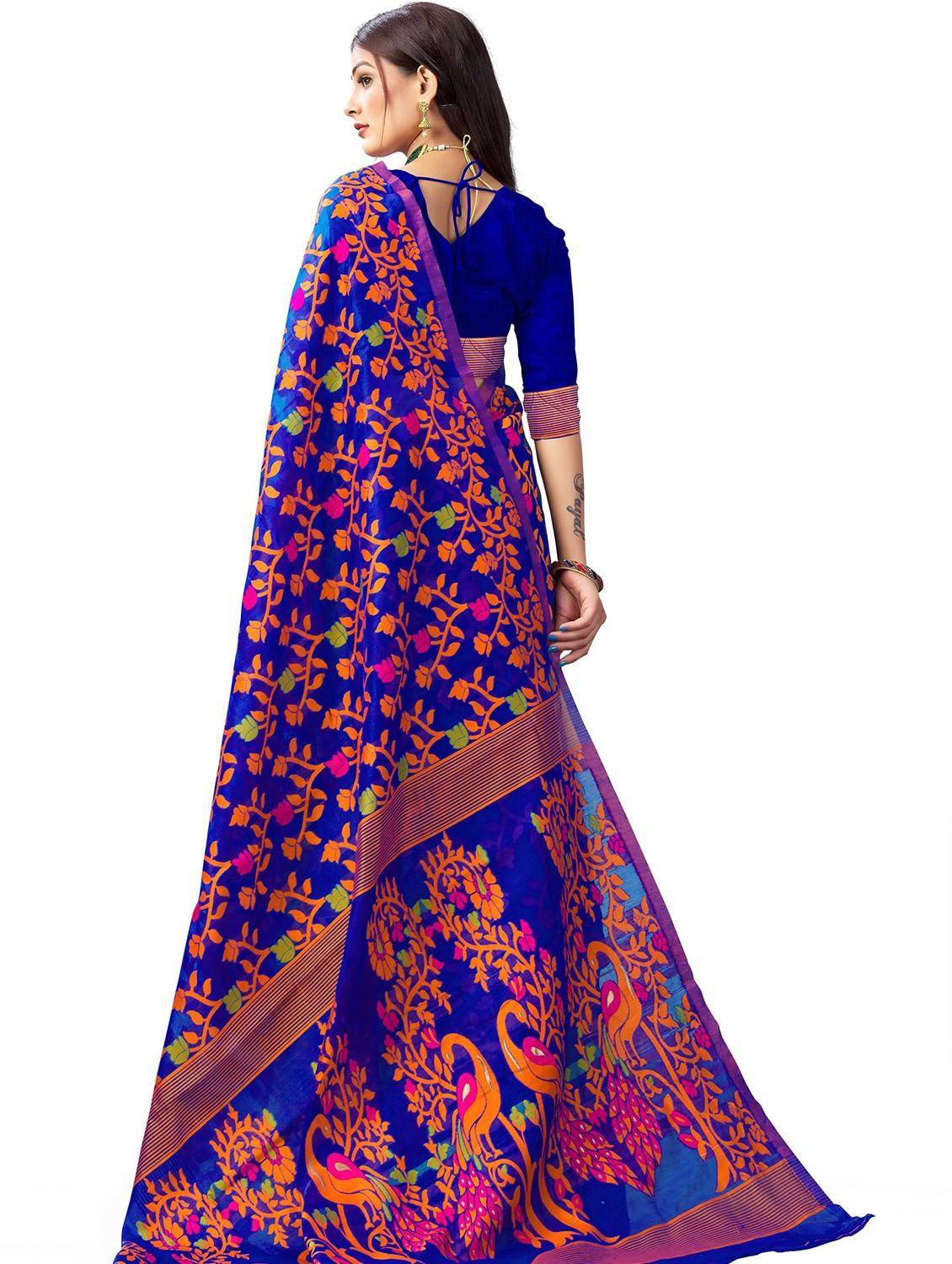 blue banarasi saree - 20067977 -  Standard Image - 1