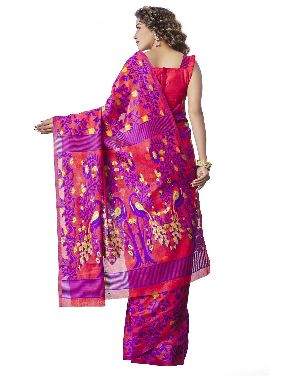 red silk banarasi saree - 20067982 - Standard Image - 1