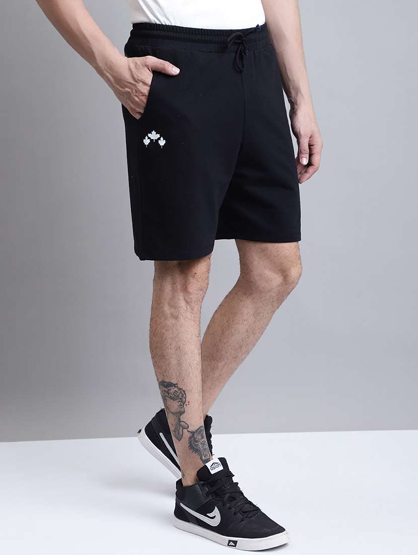 black cotton shorts - 20068305 -  Standard Image - 1