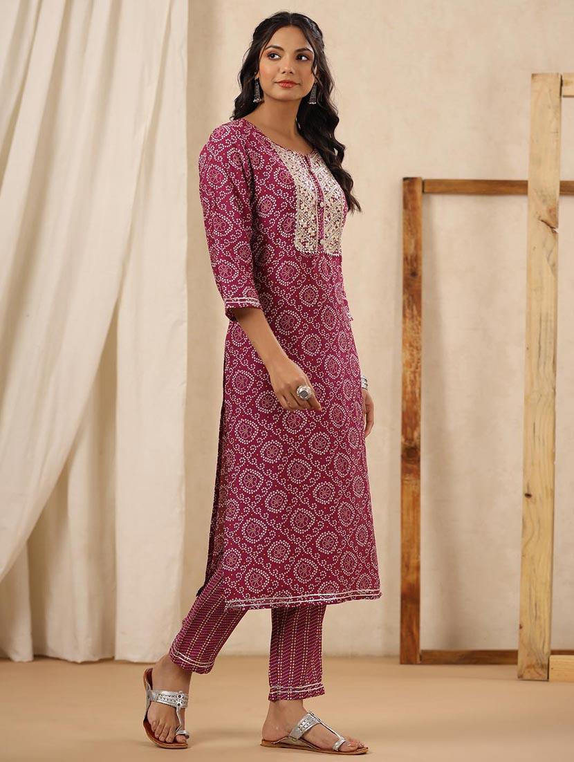 printed kurta pant set  - 20068460 -  Standard Image - 1