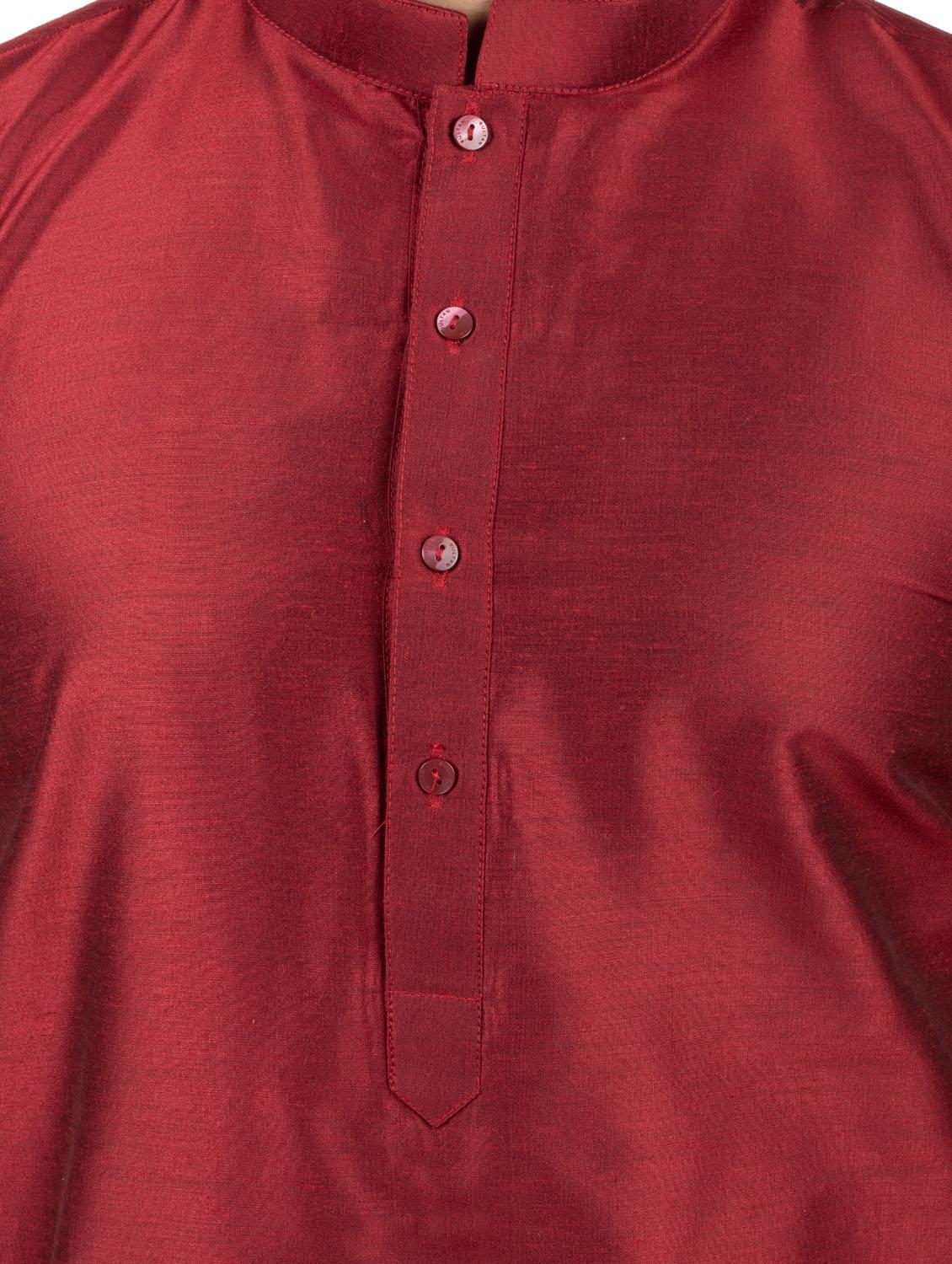 mandarin neck solid kurta pyjama set - 20068685 - Standard Image - 4
