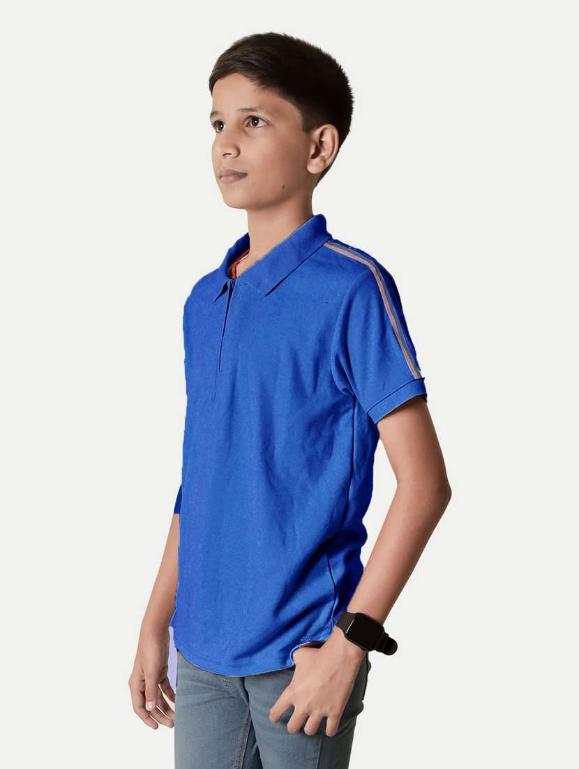 boys solid cotton polo t-shirt - 20069185 -  Standard Image - 1