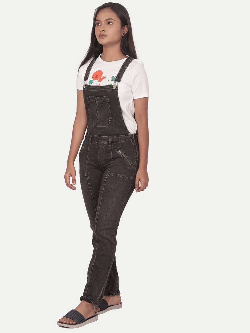 girls cotton dungaree jump suit - 20069278 -  Standard Image - 1