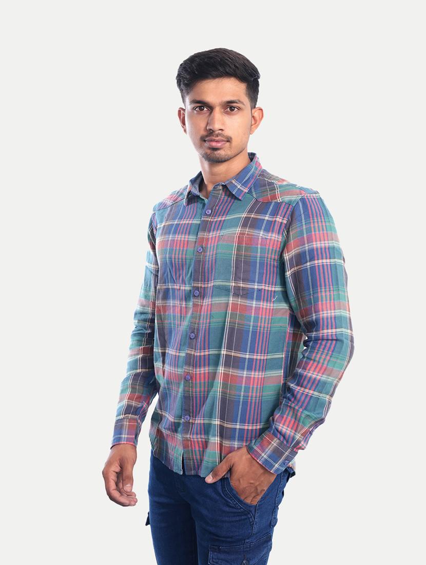 mens checks casual shirt - 20069565 - Standard Image - 1