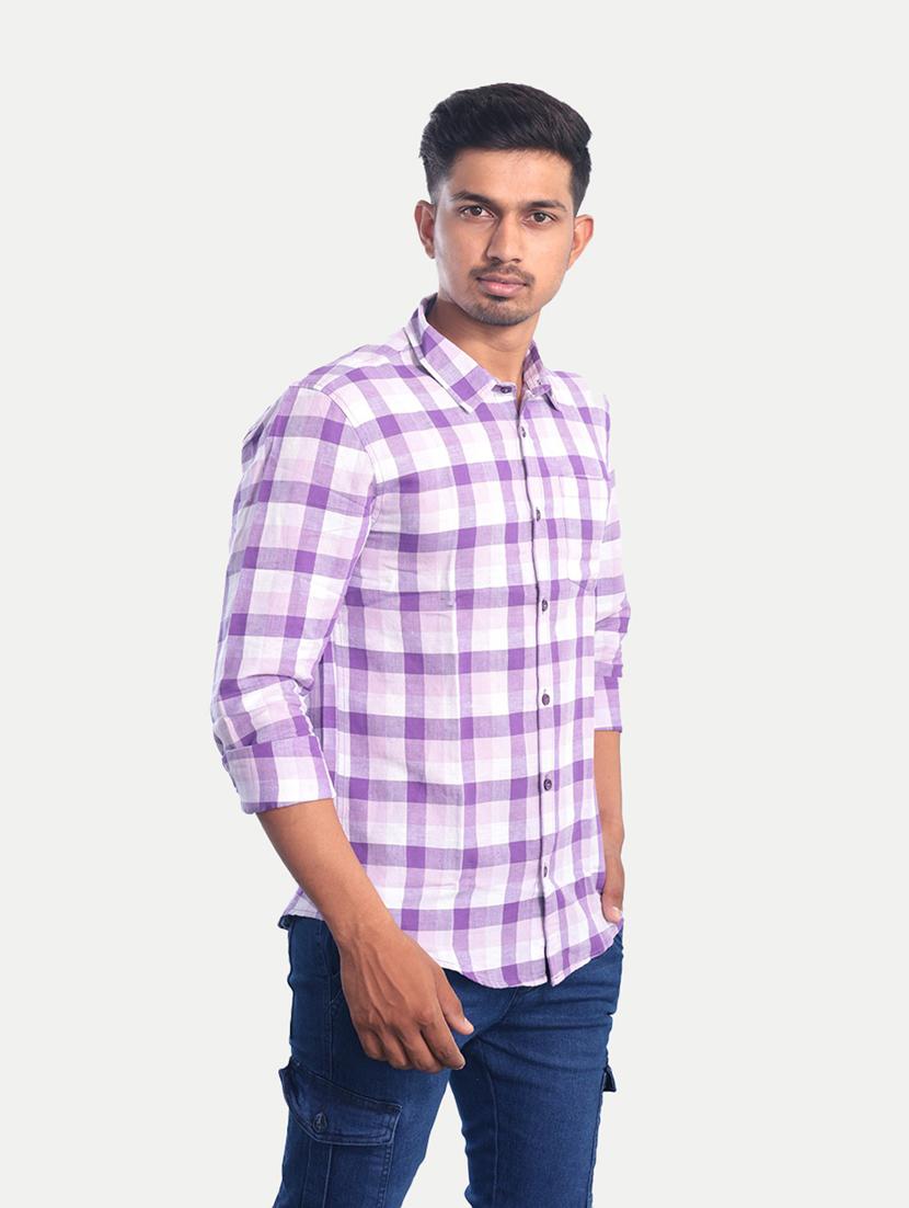 mens checks casual shirt - 20069577 - Standard Image - 1