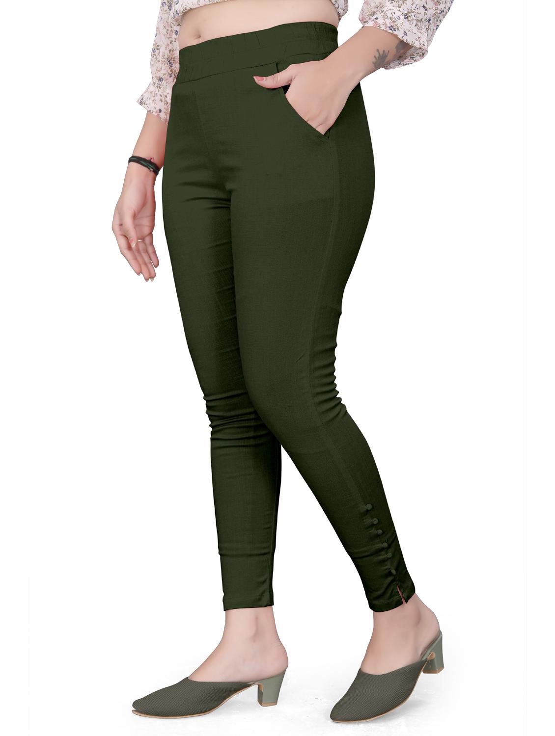 green cotton trousers - 20069865 - Standard Image - 1