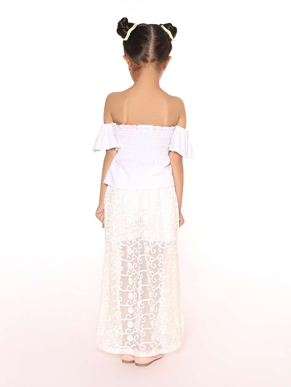 white solid skirt top twin sets  - 20069981 -  Standard Image - 6