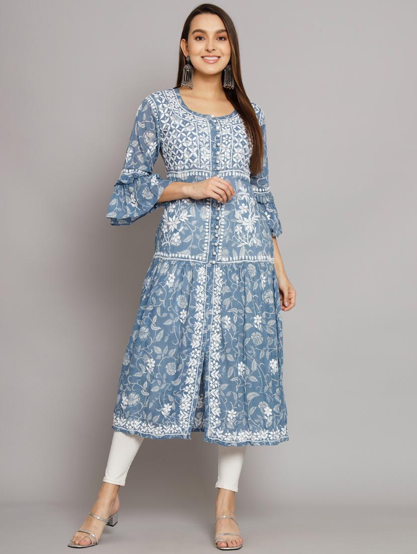 women's front slit kurta - 20070439 - Standard Image - 4