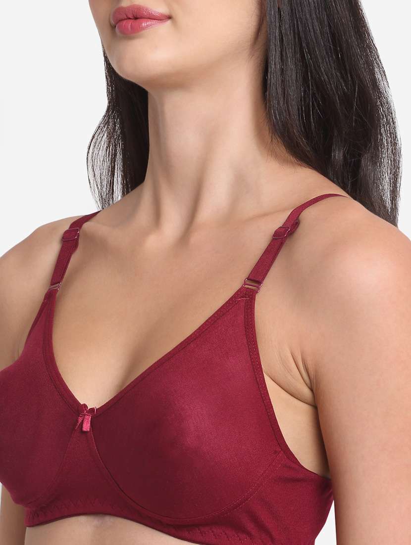red cotton blend bras and panty set - 20070537 - Standard Image - 4