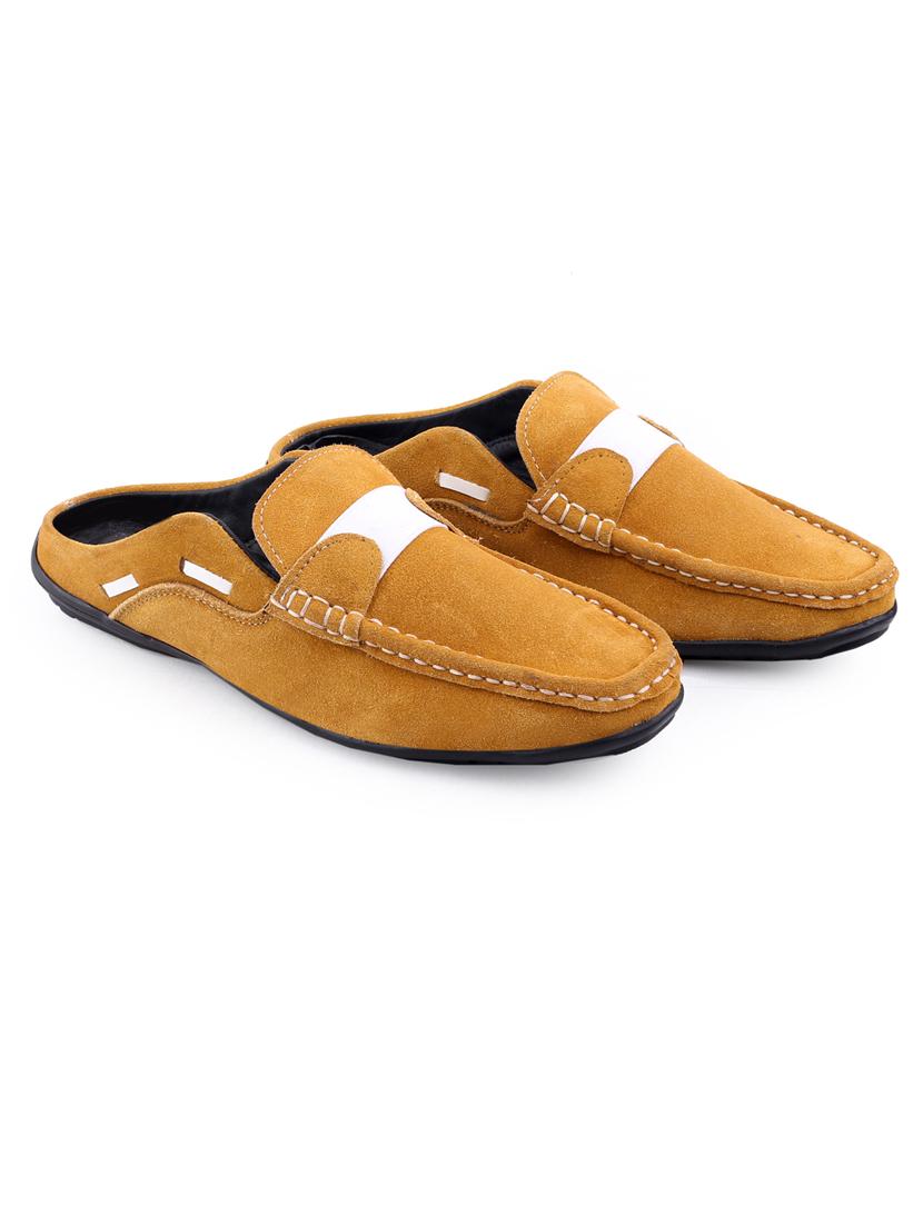 tan solid slip-on mules - 20070544 - Standard Image - 1