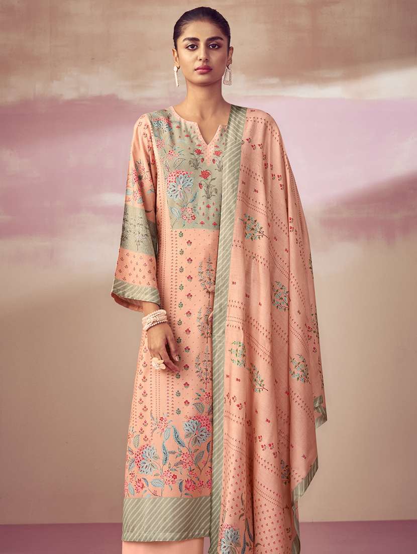 printed cotton unstitched suit set - 20072423 - Standard Image - 1