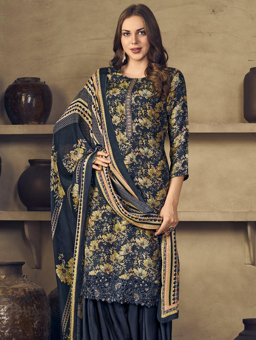 floral printed unstitched salwar suit - 20072440 -  Standard Image - 1