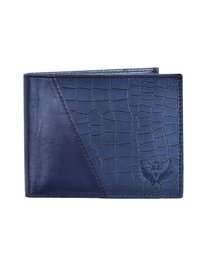 blue leatherette wallet
