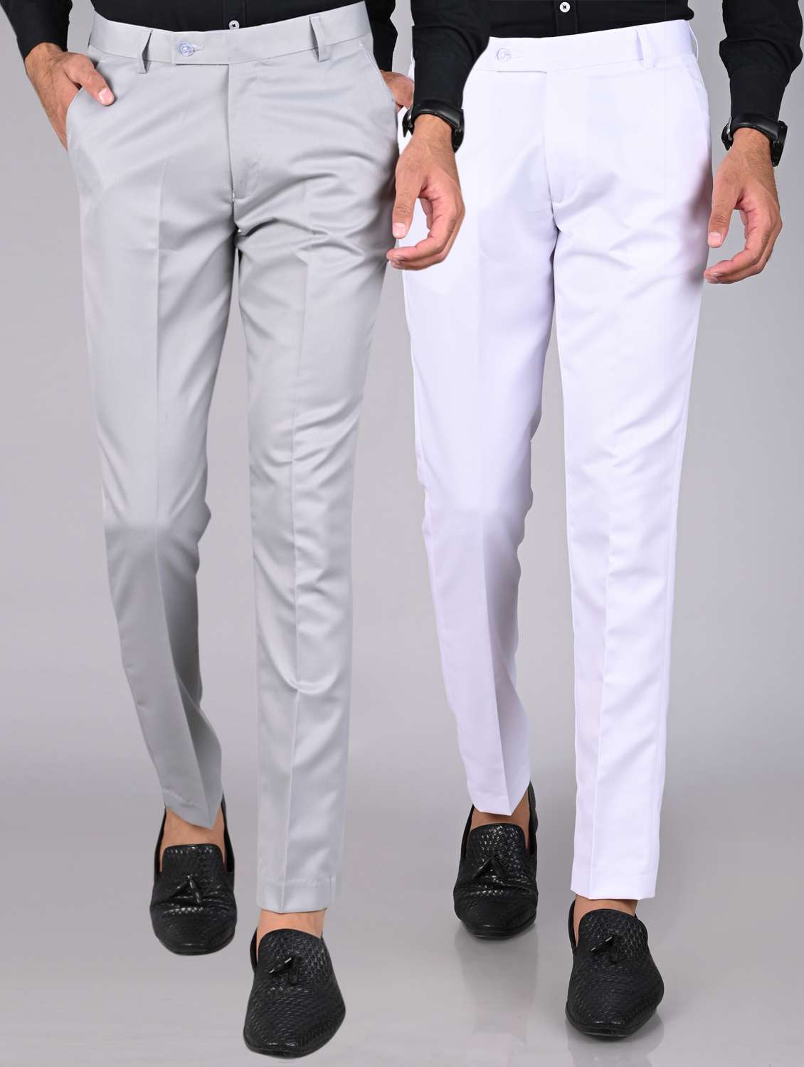 pack of 2 solid formal trousers