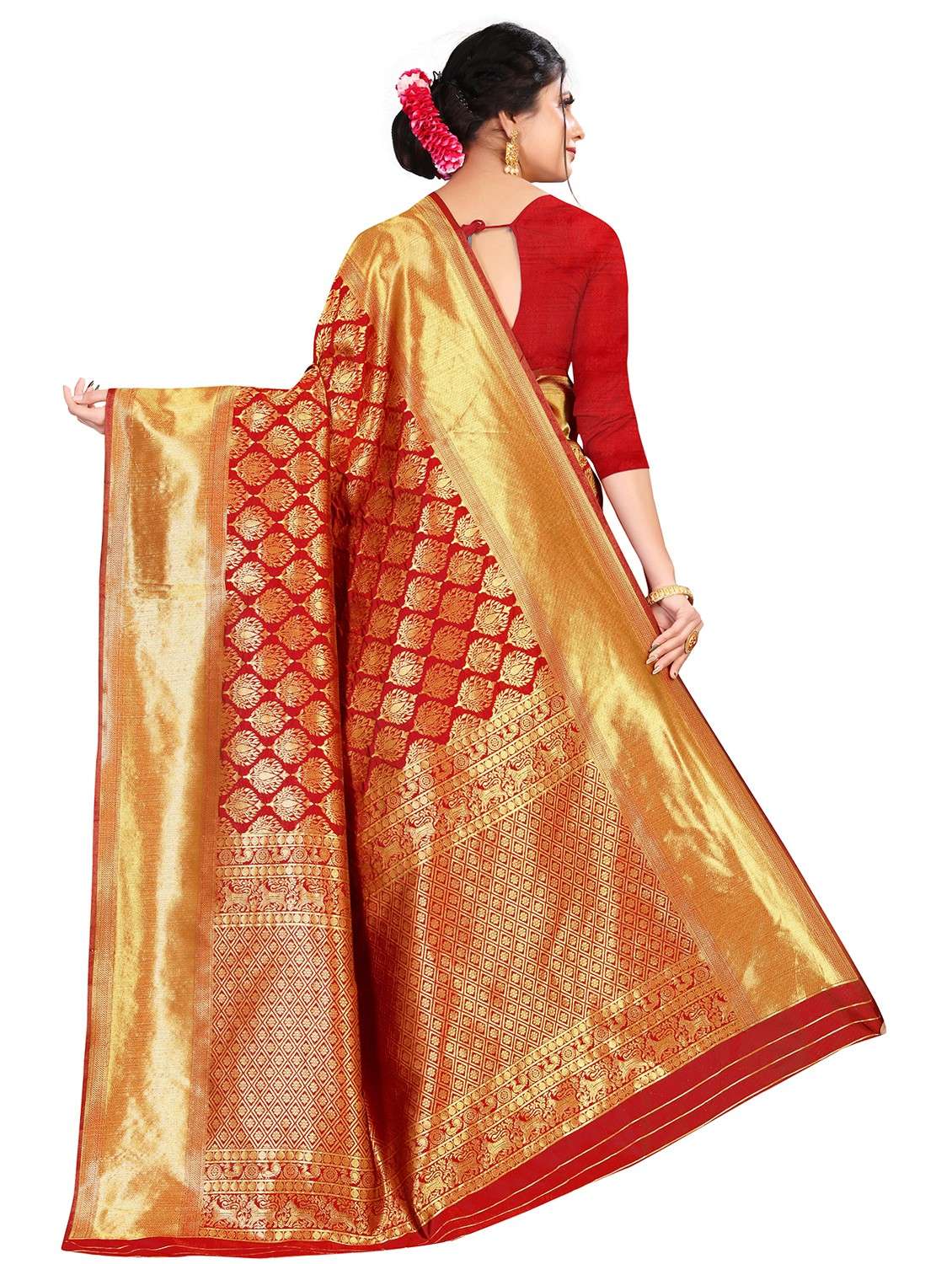 Women's Banarasi Saree With Blouse - 20075395 -  Standard Image - 1
