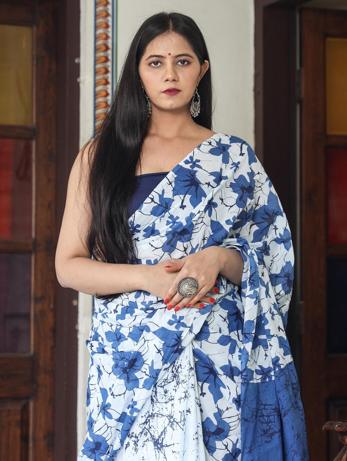 printed saree with blouse piece - 20078234 -  Standard Image - 1