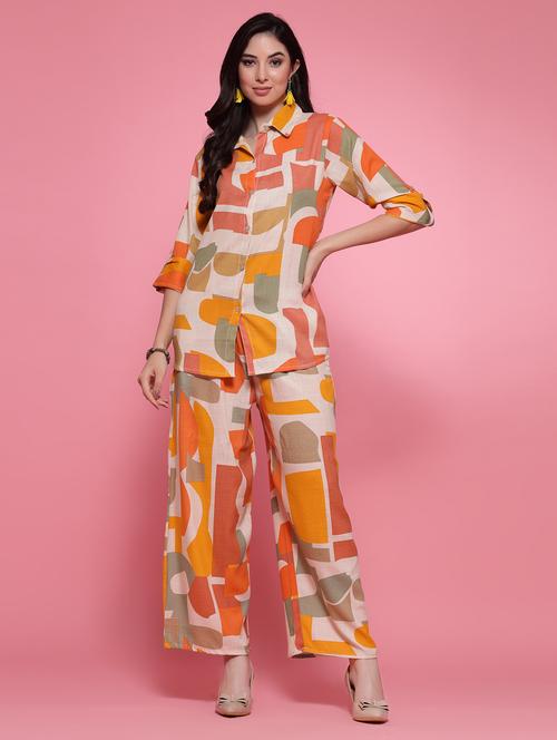 abstract top and trouser co-ords - 20078313 - Standard Image - 0