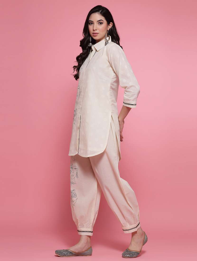 Buy online Shirt Collar Neck Kurta Salwar Set from ethnic wear for