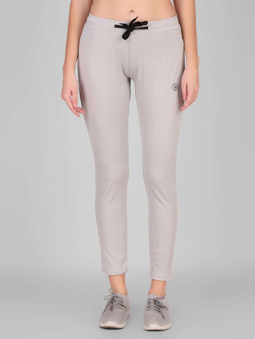 grey solid mid rise track pant