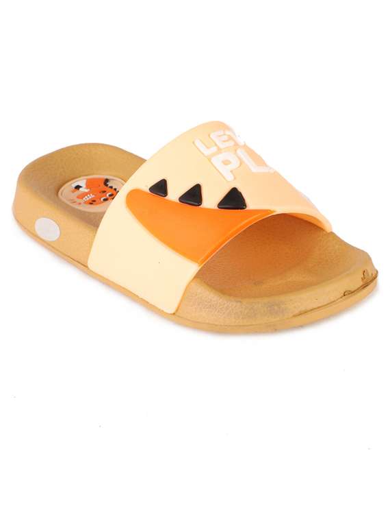 beige synthetic flip flop