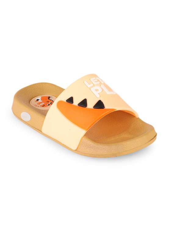 beige synthetic flip flop