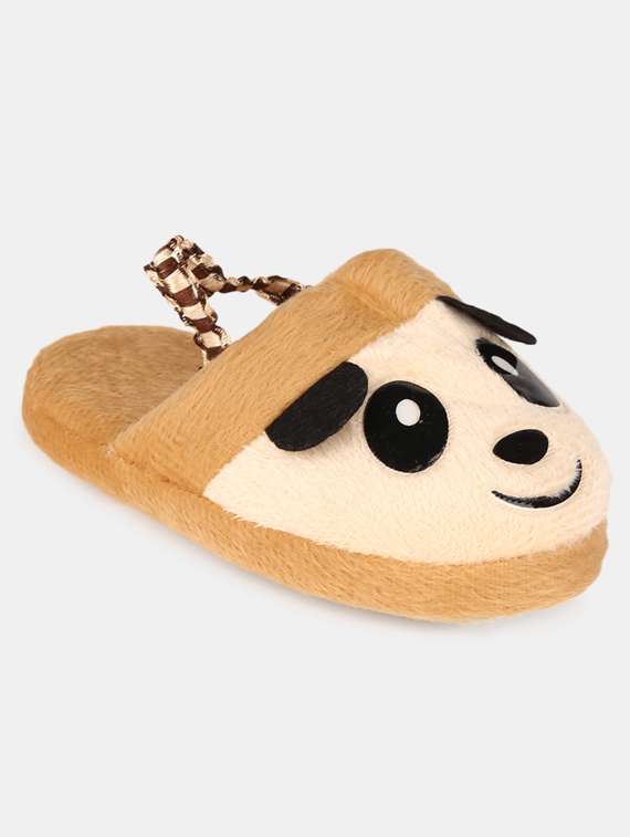brown fabric flip flop