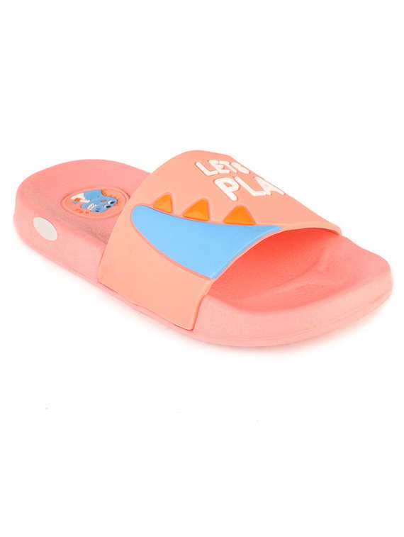 peach synthetic flip flop