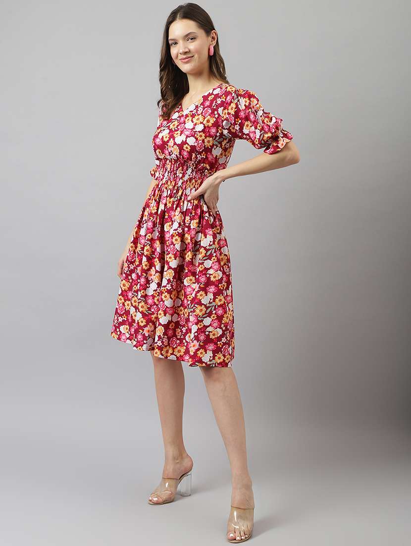 women's fit & flare floral dress - 20083133 -  Standard Image - 1