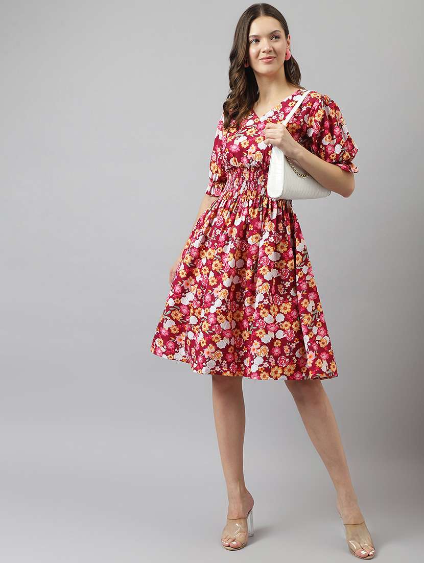women's fit & flare floral dress - 20083133 - Standard Image - 4