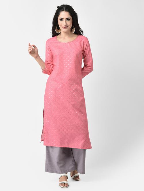 round neck printed straight kurta - 20083153 - Standard Image - 0