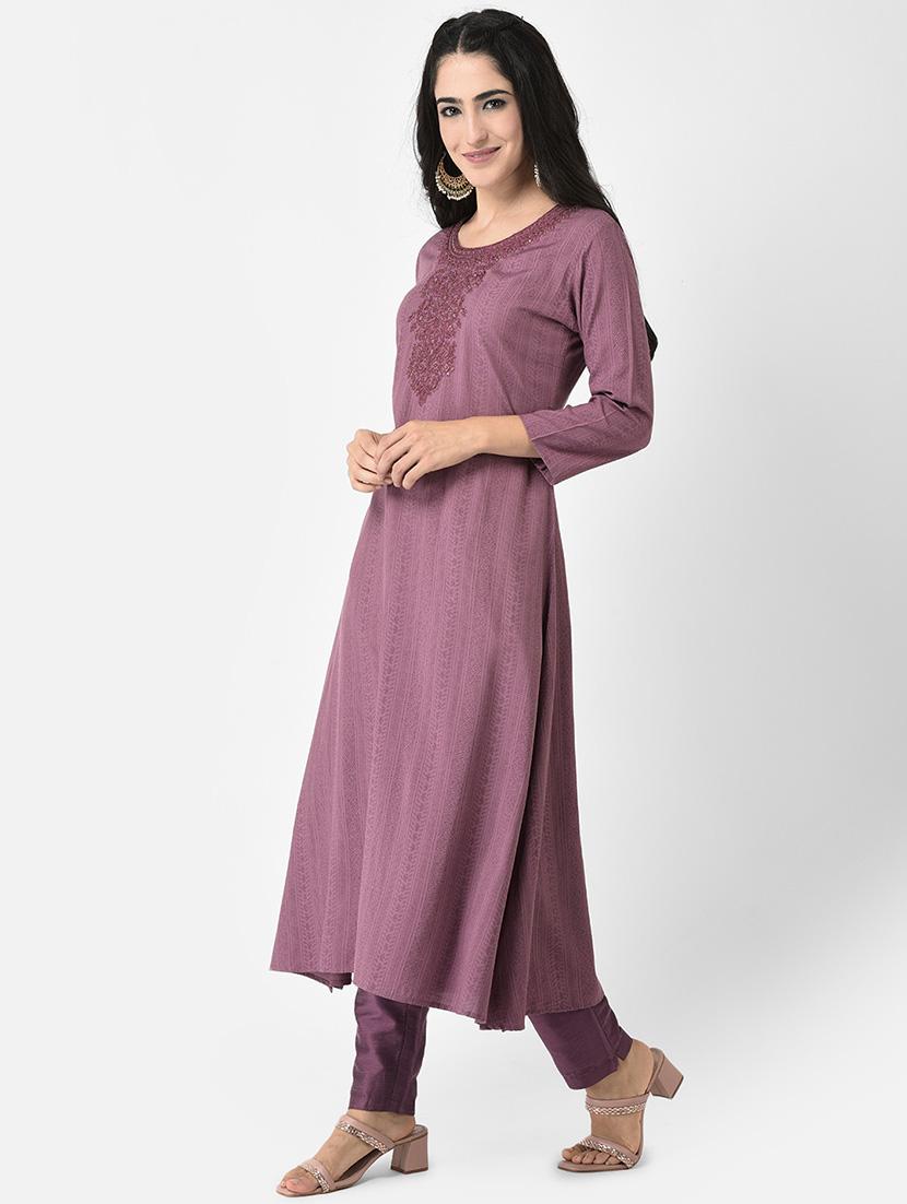 round neck printed a-line kurta - 20083161 - Standard Image - 1