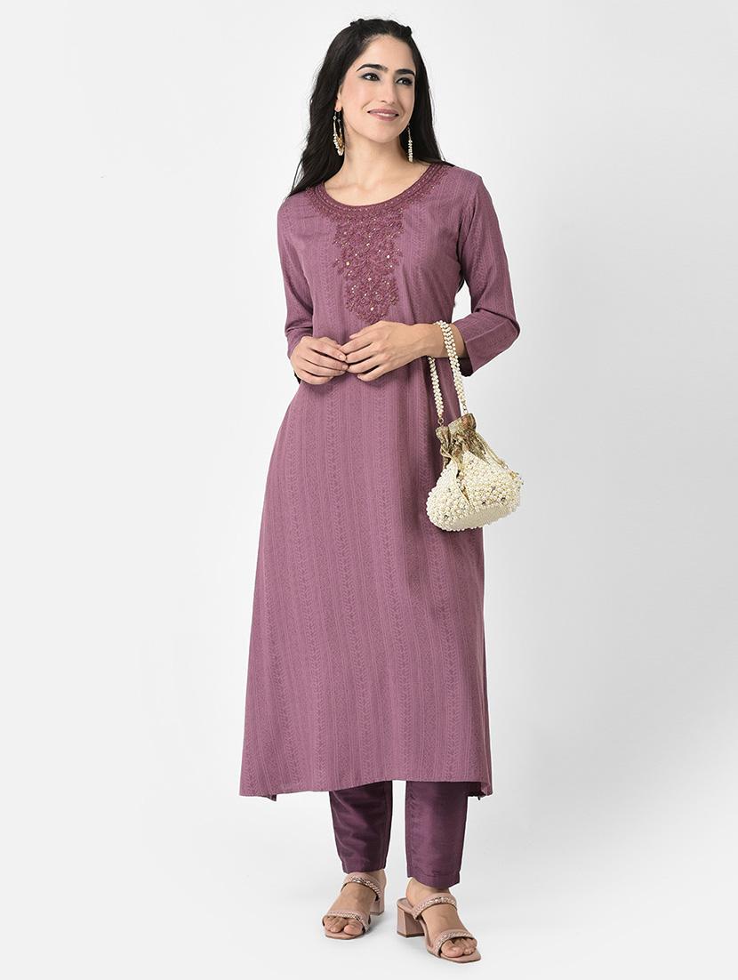 round neck printed a-line kurta - 20083161 - Standard Image - 4