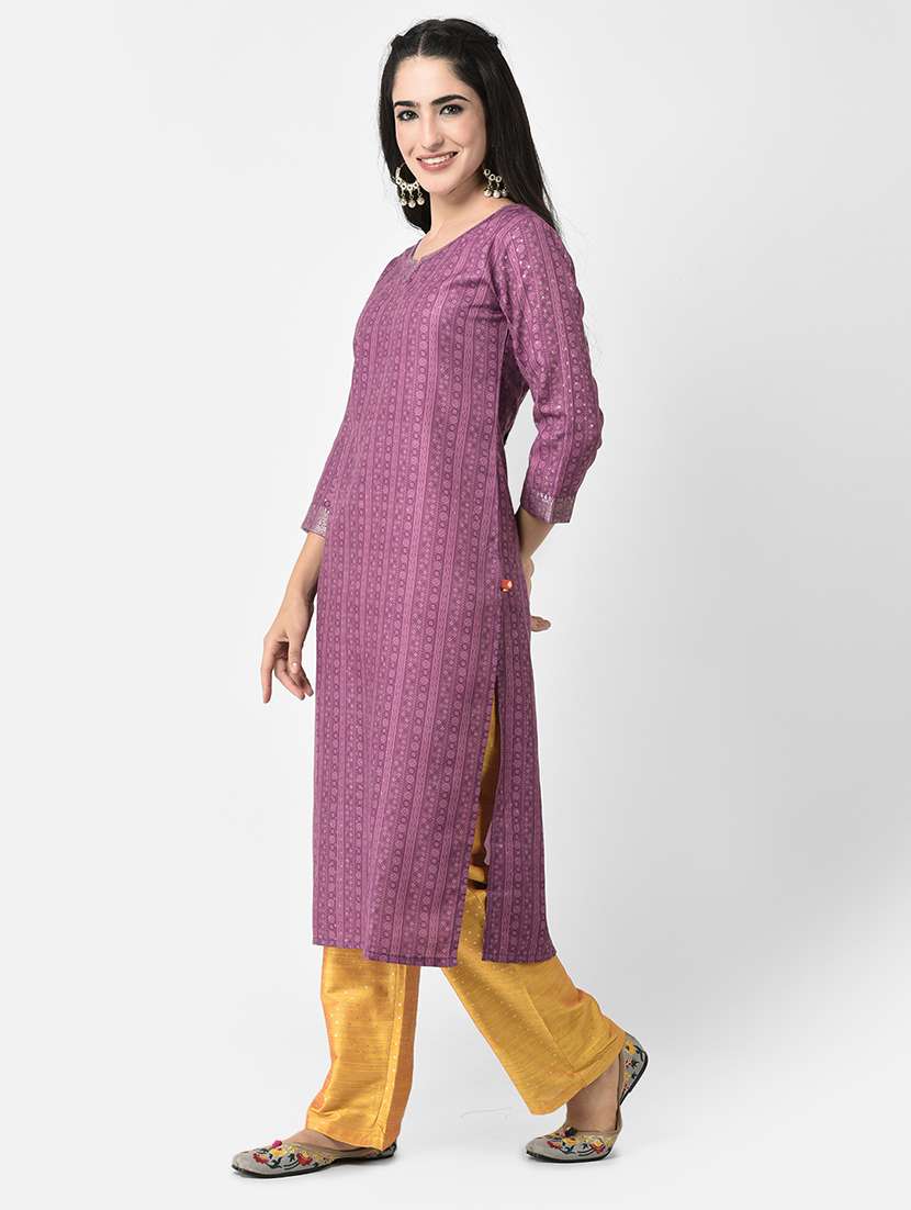 notch neck printed straight kurta - 20083164 - Standard Image - 1