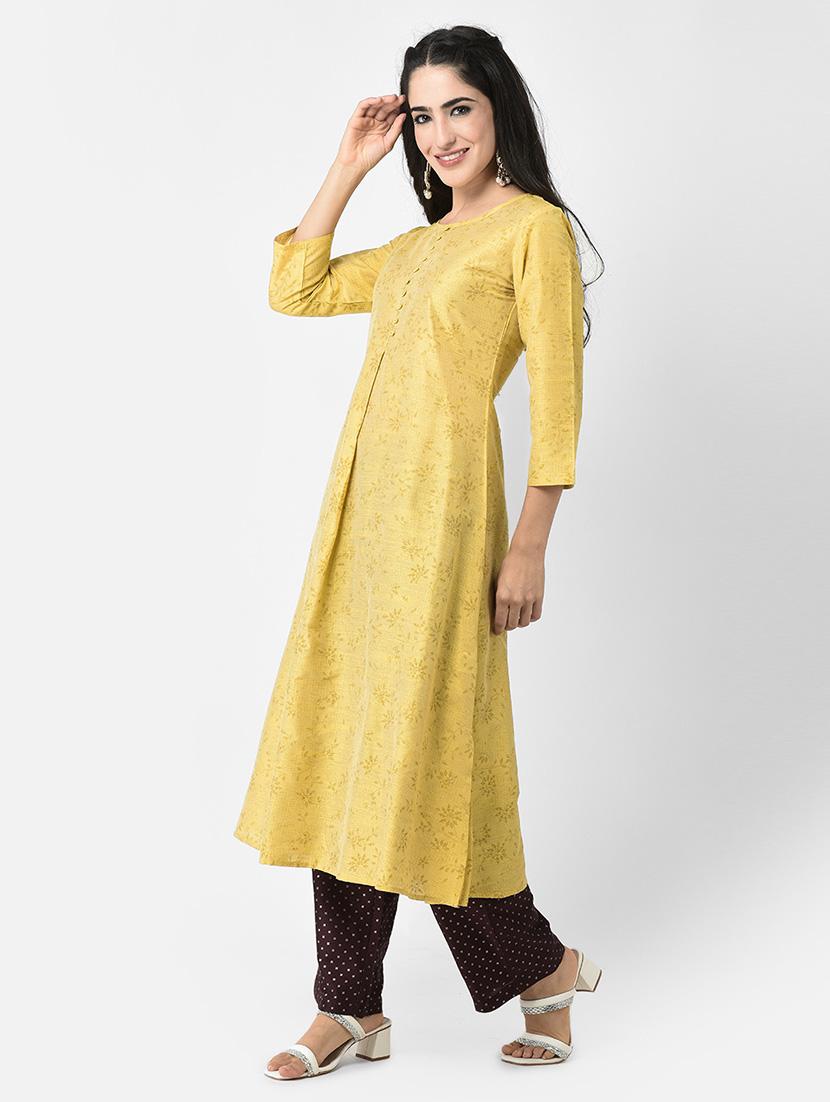 round neck printed a-line kurta - 20083183 - Standard Image - 1