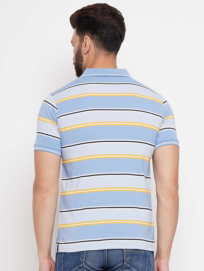 polo neck striped polo t-shirt - 20083471 -  Standard Image - 1